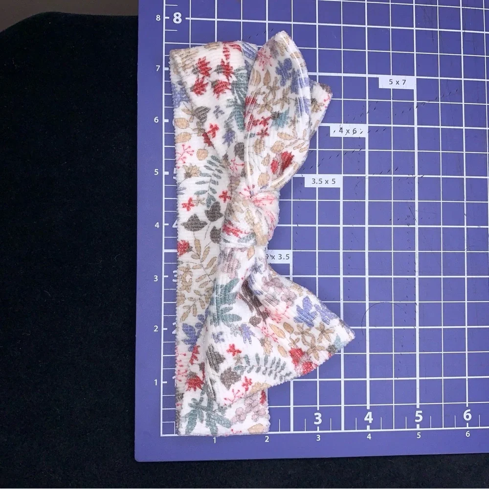 Lot Of 4 Hair Accessories Bows Headbands Gold Colorful Floral Faux Leather